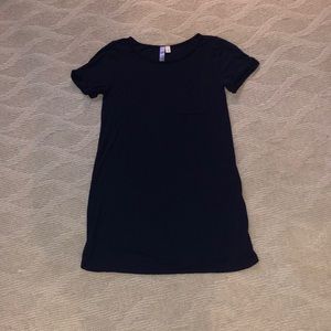 Navy blue pocketed t-shirt dress